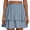 Blue, variant on FengLS Women's Mini Skirt Comfortable Elastic High Waist Short Skirt Double Layer Ruffle Hem Flowy Skirt Spring Summer A-Line Short Skirt