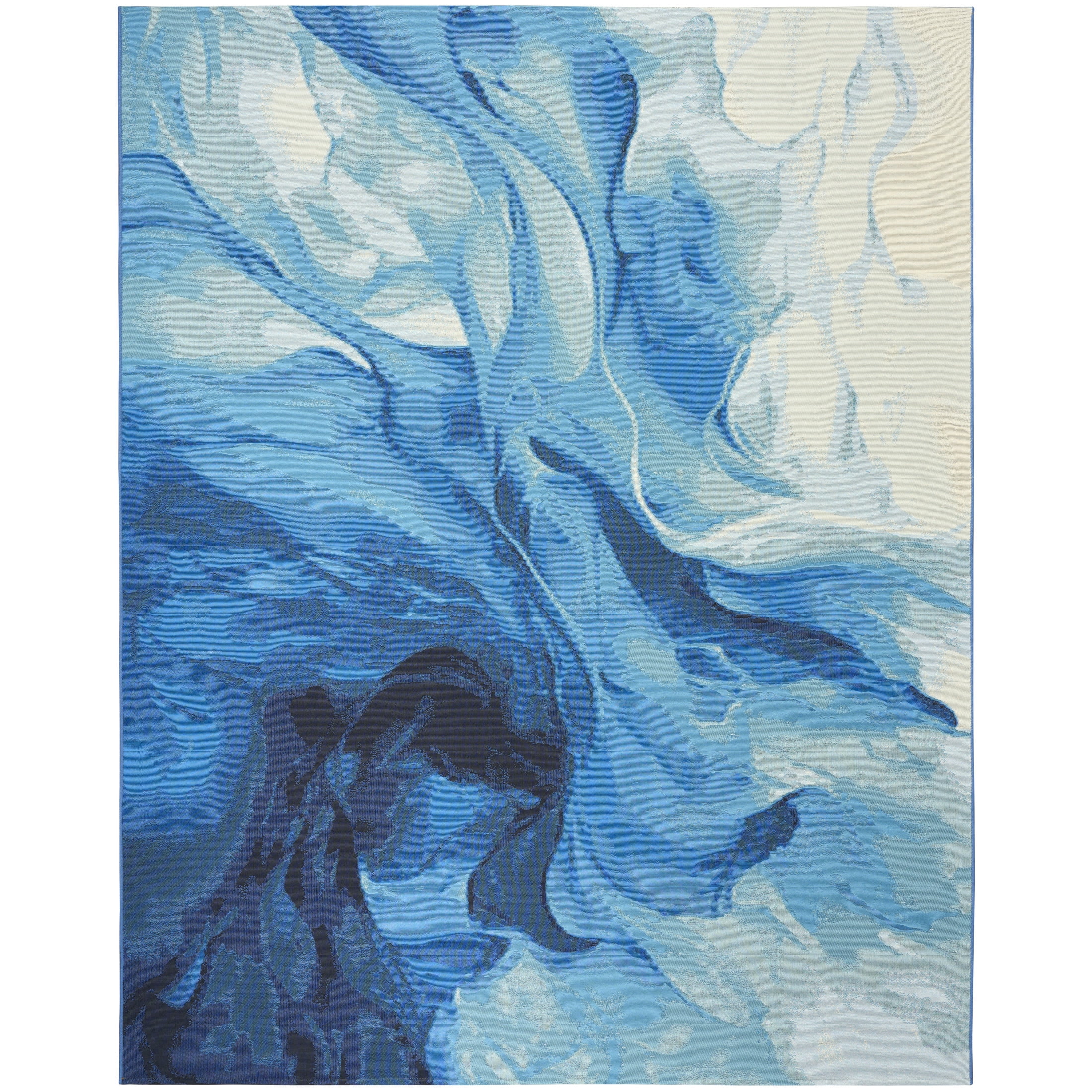 Nourison Color Splash 7'10" x 9'10" Blue Ivory Modern Rug