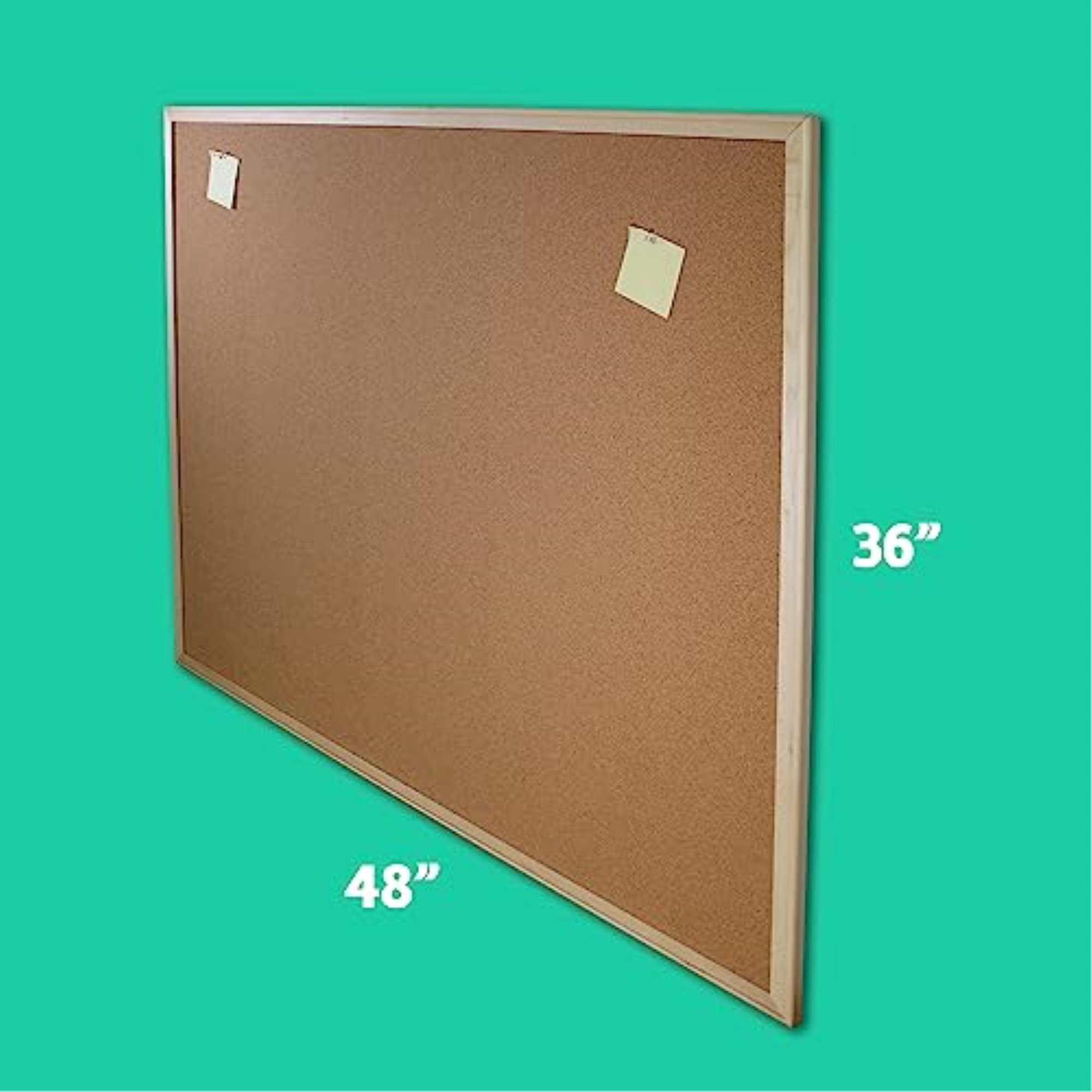 36" x 48" (3' x 4') Large Cork Bulletin Board with Natural Wood Frame