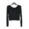 thumbnail image 4 of Women's Topshop Lettuce Edge Long Sleeve Cotton Top, black, Size 14 US, 4 of 6