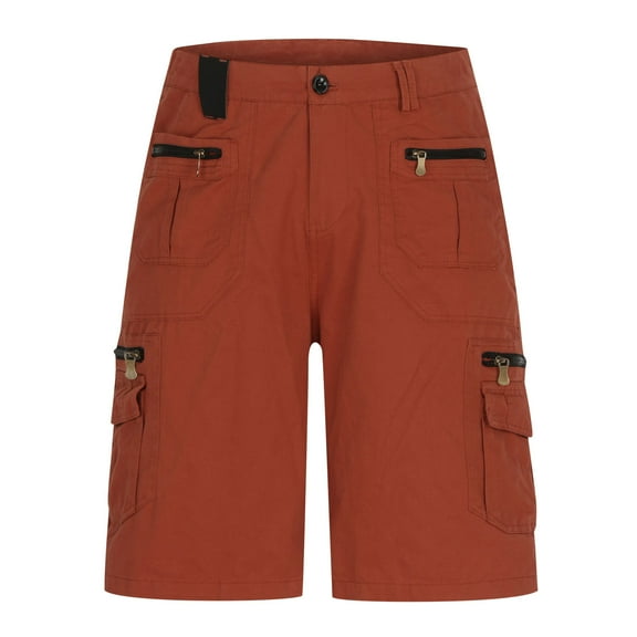 Aofany Plus Size Mens Cargo Shorts Casual Fashion Solid Multi-pocket Shorts Button Zipper Work Short Pants