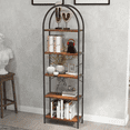 thumbnail image 4 of 5-Tier Open Bookshelf, 70.8 Inch Industrial Display Rack with Metal Frame for Living Room, Bedroom, Office, 4 of 7