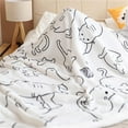 thumbnail image 3 of Cat Blanket White Cats Pattern Throw Blankets Cat Gifts for Girls Women and Cat Lover Flannel Soft Cute Presents Blanket with Cats On Them (50" X 60", Cat 2), 3 of 6