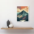 thumbnail image 2 of Mountain Hill Sunrise Boho Landscape Illustration Art Print Framed Poster Wall Decor 12x16 inch, 2 of 5