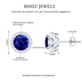 thumbnail image 6 of Rosec Jewels Lab Grown Blue Sapphire Stud Earrings for Women - 6 mm - AAAA Grade - Sapphire Moissanite Earrings with Screw Back, 18K White Gold, 6 of 7