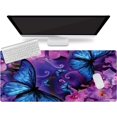 thumbnail image 2 of Extended Gaming Mouse Pad Large Desk Mat XXL 35.4x15.7in Mouse Pad Non-Slip Rubber Base Keyboard Pad Waterproof Desktop Mat for Laptop Computer Work Game Home Office-Blue Butterflies, 2 of 6