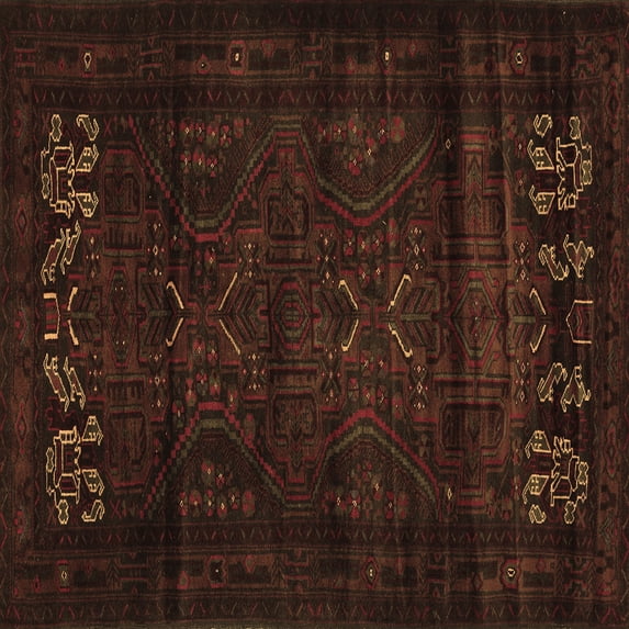 Ahgly Company Indoor Square Persian Brown Traditional Area Rugs, 6' Square