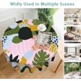 thumbnail image 5 of Boho Leaf 60 inch Round Tablecloth,Abstract Geometric Prints Circle Table Cover Stain Resistance Water Repellent Wrinkle-Free Table Cloth for Home Kitchen Dining Party Patio Indoor Outdoor, 5 of 6