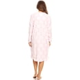 thumbnail image 5 of Lati Fashion Fleece Women Nightgown Sleepwear Pajamas Female Long Sleeve Sleep Dress Nightshirt Pink 1X, 5 of 5