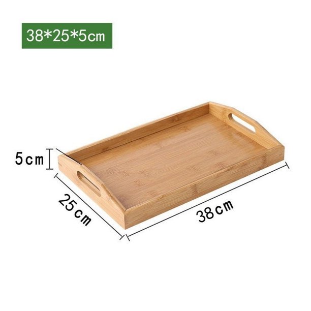 Bandeja de bambú Bandeja de té rectangular Bandeja de madera maciza Juego de té de kung fu para el hogar Bandeja para taza de agua Bandeja de madera para pan Plato de madera