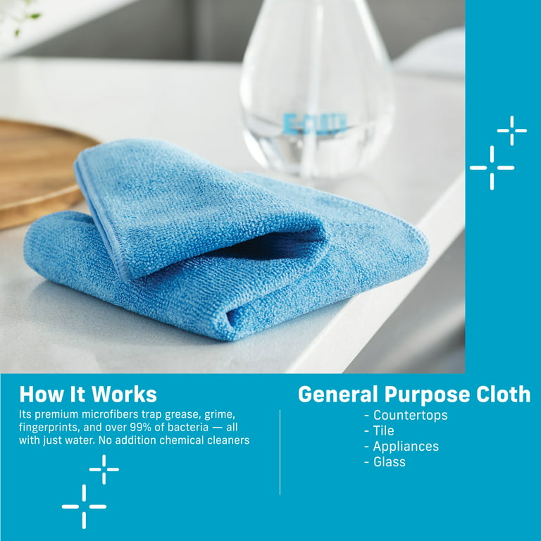 Microfiber Dish Cloths | Scrubs & Cleans: Dishes, Sinks, Counters, Stove Tops | Easy Rinsing | Machine Washable | 12 Pack (Size 4 x 6 inches)