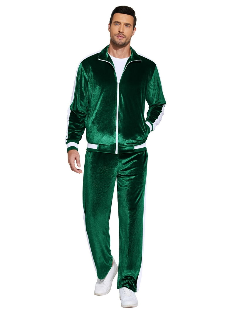 COOFANDY Mens Tracksuit 2 Piece Set Velour Sweatsuit Jogging Suits