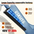 thumbnail image 5 of ESKUTE C200 Electric Bike for Adults, 1300W Peak Power Ebike, 28MPH Step-Thru E-Bicycle with 840Wh Removable Battery, Up to 70 Miles, 26" Tires, 7 Speed Adjustable Stem,Blue, UL2849, 5 of 9