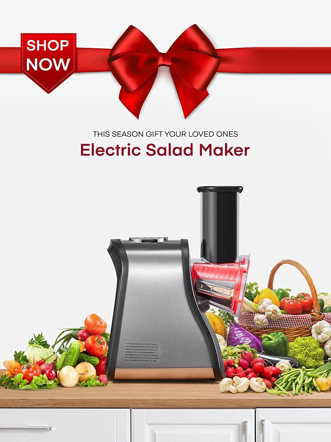 Jahy2Tech 5-in-1 Electric Cheese Grater 250W Salad Maker Slicer/Shredder  One-Touch Control Powerful Electric Grater for Fruits and Vegetables,  Cheese 