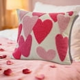 thumbnail image 6 of 18"x18" Valentine's Day Embroidered Heart Pillow Cover, Decorative Sofa or Bed Cushion Cover for Festive Living Room and Bedroom Decor D, 6 of 8