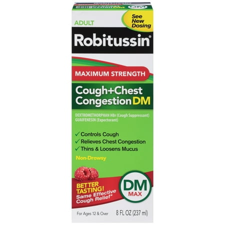 Robitussin Max Strength Cough + Chest Congestion DM Non-Drowsy, 8 Fl (Best Most Effective Cough Medicine)