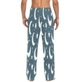 thumbnail image 4 of White Moon and Stars Mens Cotton Pajama Pants Long Staple Lightweight Sleep Bottoms with Pockets Breathable, 4 of 7