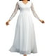 thumbnail image 2 of Vestido de novia blanco ajustado Vestido de novia de encaje con escote en V Vestido de novia de gasa, 2 of 2