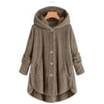 thumbnail image 2 of kaondbfi Long Plush Jackets for Stylish Women Plus Size Button Down Fuzzy Fleece Coat Womens Pullover Tops, 2 of 6