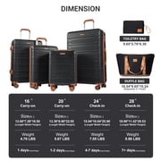 Hardside Luggage Sets 6 Piece, Hardshell Suitcase with TSA Lock Spinner Wheel and Travel Duffle Bag.Black