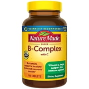Nature Made Super B Complex with Vitamin C and Folic Acid Tablets, Dietary Supplement, 140 Count