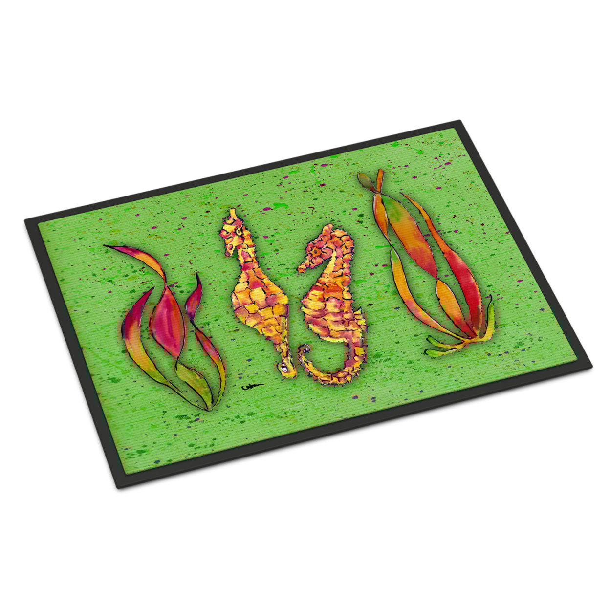 Carolines Treasures 8565-MAT Seahorse Doormat 18x27 27"L x 18"W multicolor