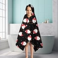 thumbnail image 6 of Black Christmas Santa Pattern Hooded Bath Towel，50"x30" for Ages 3 To 12 Kids, Quick Dry Lightweight Soft Microfiber Hood Beach Towel Cover Up for Kids, 6 of 7