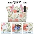 thumbnail image 2 of Tote Bag for Women - Pioneer Flower Shoulder Bag - Large Utility Work Duffle Bag with Zipper Handbag for Travel, Work, Sprots, 2 of 5