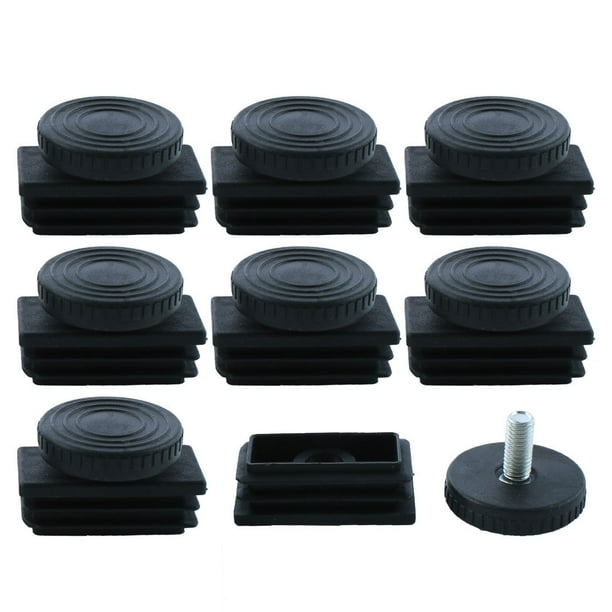 Leveling Feet 25 x 50mm Rectangle Tube Inserts Kit Furniture Glide