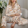thumbnail image 6 of Uemuo Dancing Cowboy Skeleton Pattern Womens Pajama Sets,PJ Set for Women,Pajamas for Women Logo,Long Sleeve Pajama Set for Women,Soft Long Sleeve Top With Pants-Small, 6 of 9
