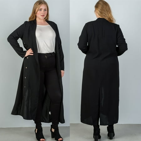 womens plus size long black cardigan women