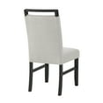 thumbnail image 3 of 6pc Dining Side Chairs Dark Wood Frame Light Gray Fabric Upholstery Wooden, 3 of 5