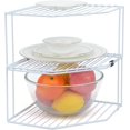 thumbnail image 4 of Estante organizador apilable de esquina de 2 niveles para cocina, 2 unidades, estante de almacenamiento para gabinete, estantes, mostrador de cocina y estante para gabinete, organizador de, 4 of 5