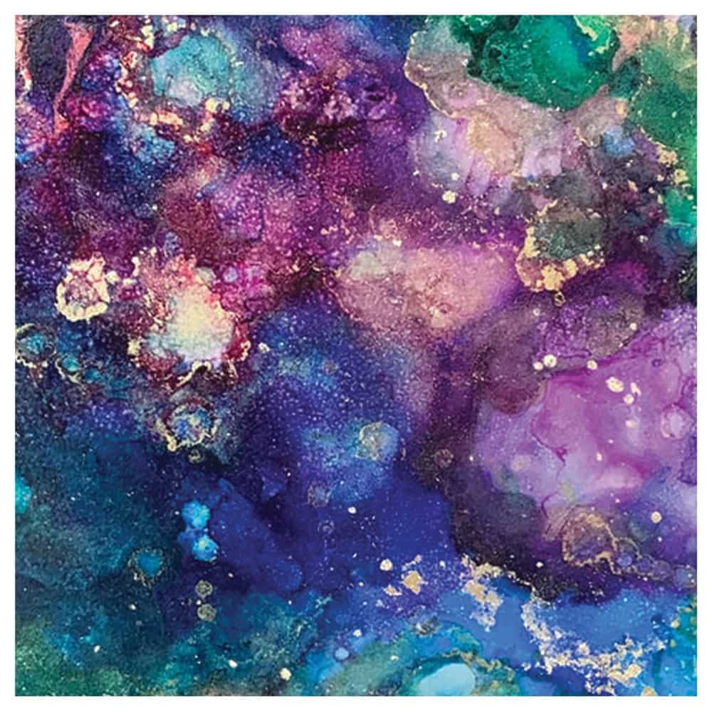 Alcohol Inks Design by Artist Sarah Wahl - 14"x14" Canvas Artwork 14 x 14