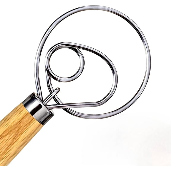 Danish Dough Whisk, Sourdough Tools For Bread Mixer, Dutch Style Bread Whisk For Sourdough Cooking Kitchen with Stainless Steel Danish Sourdough Whisks Bread Mixer 13" and Dough Scraper