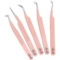 thumbnail image 1 of SIVOTE Pinces à Cils en Fibre pour Extensions de Cils, Lot de 5, Pêche – Diamond Grip, 1 of 5