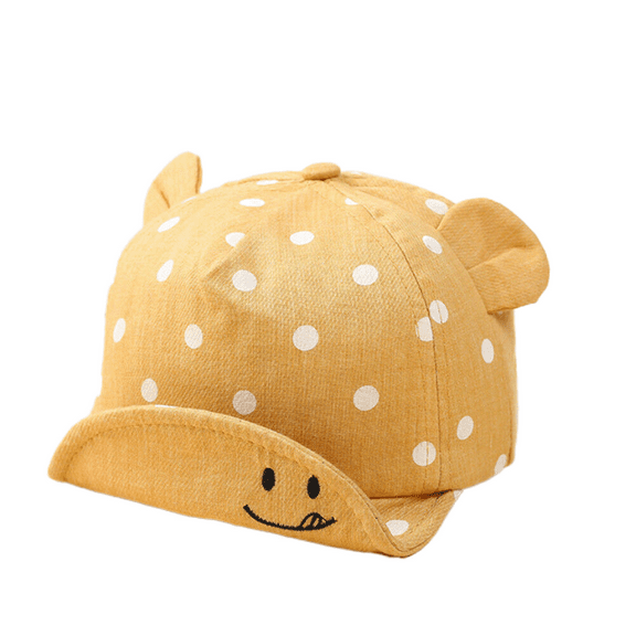Douhoow Newborn Baby Hat Dot Pattern Sun Hat With Ears Summer Girls Boys Cap
