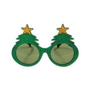 Beistle Glittered Christmas Tree Fanci-Frame Glasses Costume Accessory