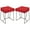 Red, variant on Home Square Eva Contemporary Metal 1-Drawer End Table in Blue - Set of 2