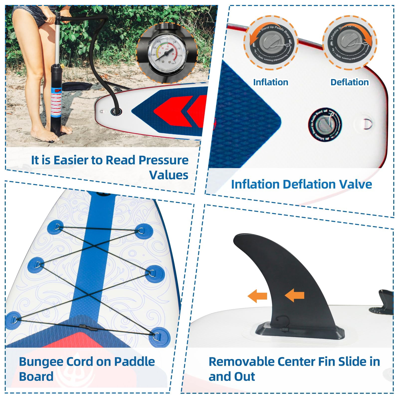 Inflatable Stand Up Paddle Boards, with SUP Paddle Board Accessories, Wide Stable Design, Non-Slip Comfort Deck for Youth & Adults