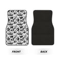 thumbnail image 2 of Yiaed Black White Halloween Print Carpet Floor Mats for Cars, Auto Accessories Front & Rear Car Floor Mats Car Floor Foot Mat Sets of 4 Pieces, 2 of 7