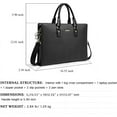 thumbnail image 3 of Leather Lawyers Briefcase Shoulder Laptop Business Slim Bags for Men & Women Black, 3 of 7