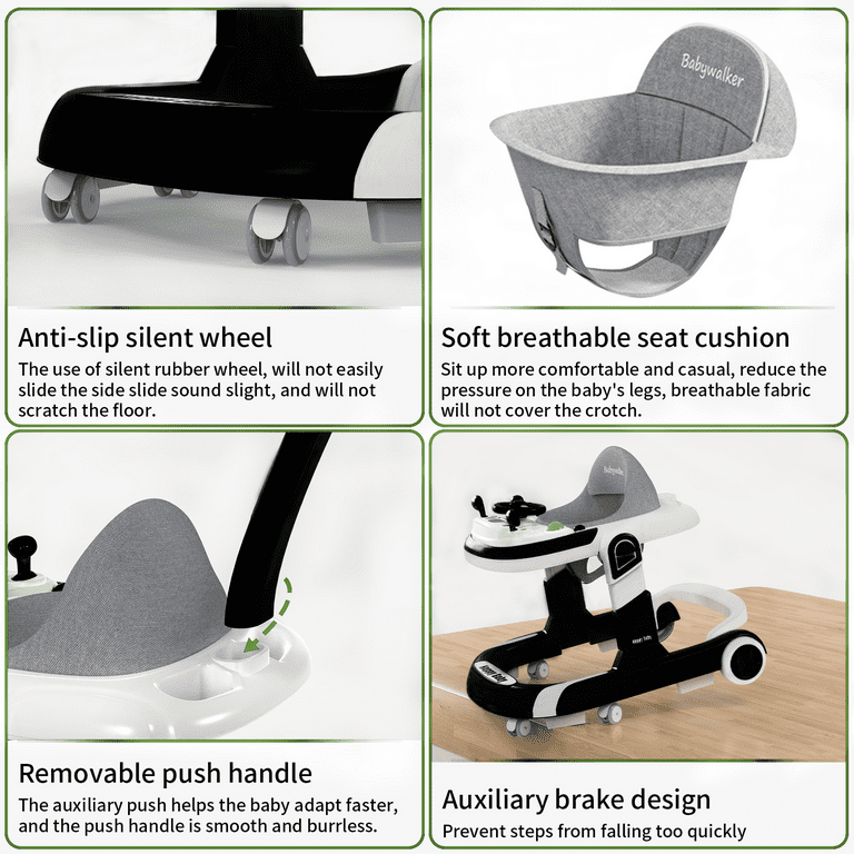 Foldable Baby Walker with Adjustable Height & Speed