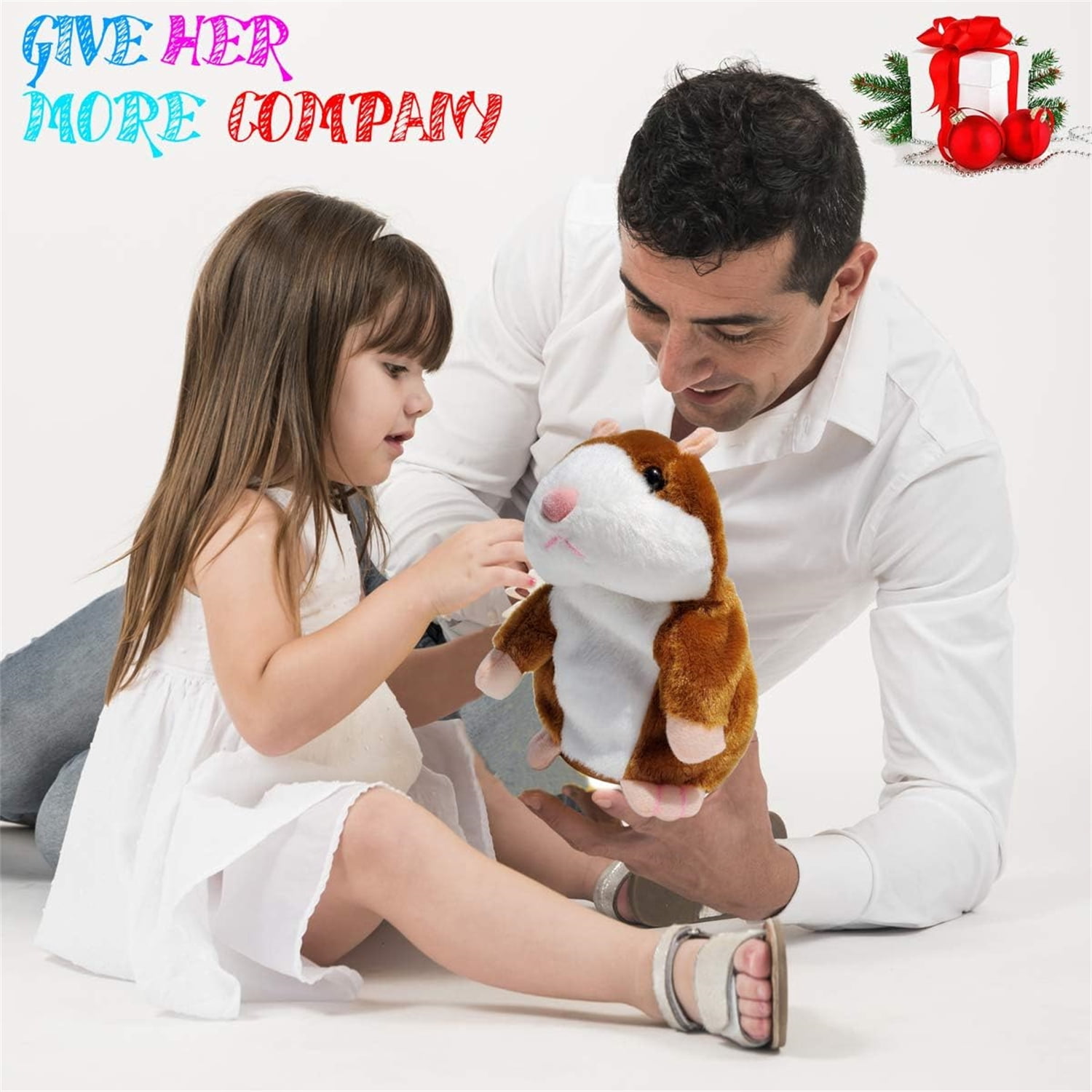 Talking Hamster Toy 2 Pack Animal Talking Toys Repeats What You Say Mimicry Pet Talking Record for Boys & Girls Plush Interactive Toys, Brown