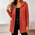 thumbnail image 3 of Meichang Lightweight Cardigans for Women Hooded Long Sleeve Open Front Cardigan Fall Soft Thin Cardigan with Pockets Wine S, 3 of 5