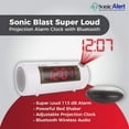 thumbnail image 3 of Sonic Alert SA-SB700WSS Blast Projection Bluetooth White Alarm Clock with Red Digital Display And Bed Shaker, 3 of 6