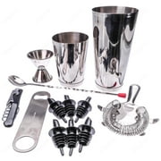 M.V. Trading BRST13 13 Piece Stainless Steel Professional Bar Set (2 Cocktail Shakers, Jigger, Speed Opener, Waiters... by M.V. Trading
