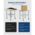 thumbnail image 5 of Stainless Steel Work Table, 30x30 Inch Commercial Food Prep Worktable with Wheels, Detachable 3-Sided Backsplash & Height-Adjustable Shelf for Kitchen Restaurant Garage, 5 of 8