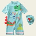 thumbnail image 2 of Gerichy Boys Swim Set, 2T 3T 4T 5T Swimsuit Boys Children Swimwear Boys Cartoon Breathable Boys Shortsleeved Sunscreen Swimsuit Swimming Cap, 2 of 5