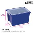 Large Storage Bins with Lid Blue